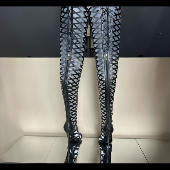 Lust For Life FIXX Black Cut Out Thigh Boots - Picture 6 of 15